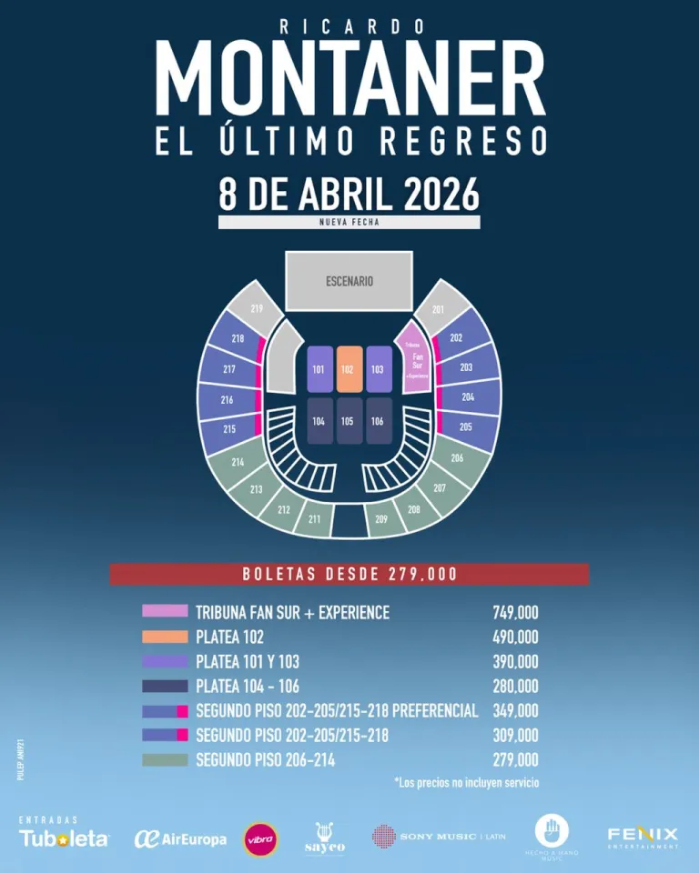 Plano del Evento Movistar Arena